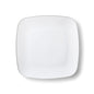 White and Silver Rim Square Plastic Plates 10 Pack - Classic Plate Pro Linens