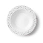 White and Silver Round Plastic Plates 10 Count - Pebbled Plate Pro Linens