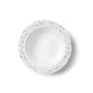 White and Silver Round Plastic Plates 10 Count - Pebbled Plate Pro Linens