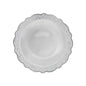 White and Silver Round Plastic Plates - Confetti Plate Pro Linens