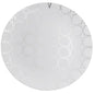 White and Silver Round Plastic Plates - Geo Plate Pro Linens