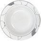 White and Silver Round Plastic Plates - Marble Plate Pro Linens