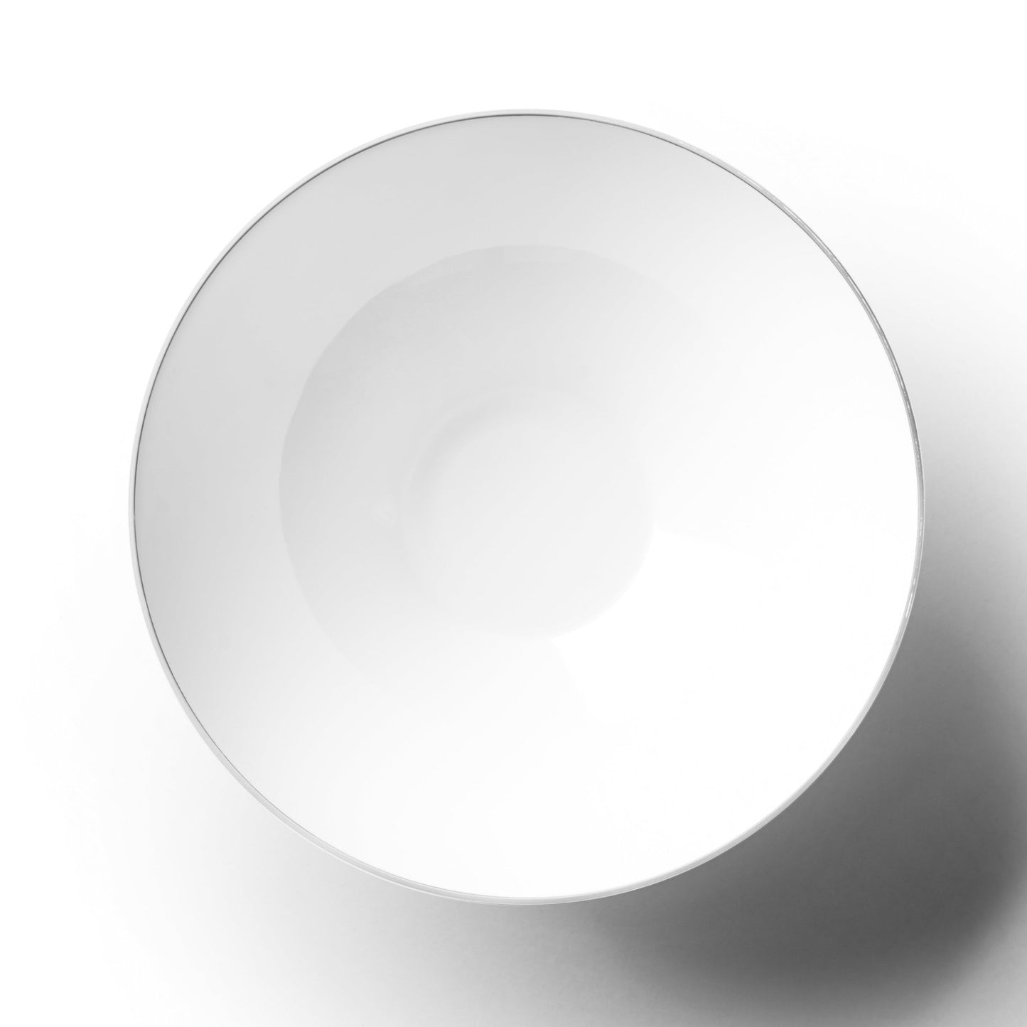 White and Silver Round Plastic Plates - Organic Plate Pro Linens