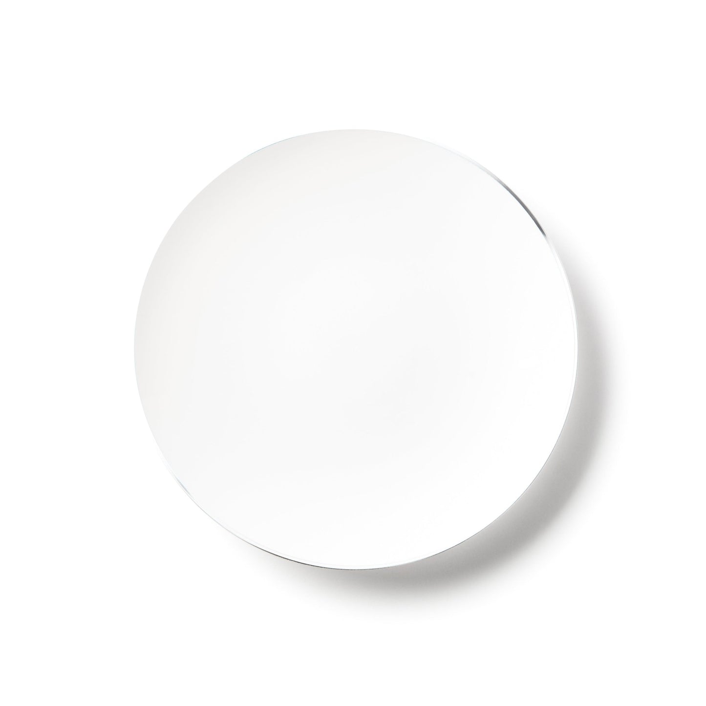 White and Silver Round Plastic Plates - Organic Plate Pro Linens