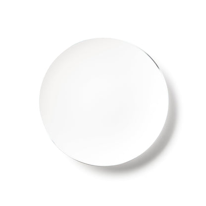 White and Silver Round Plastic Plates - Organic Plate Pro Linens