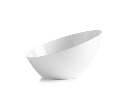 White Angled Plastic Serving Bowls - 5 Pack Serving Bowl Pro Linens