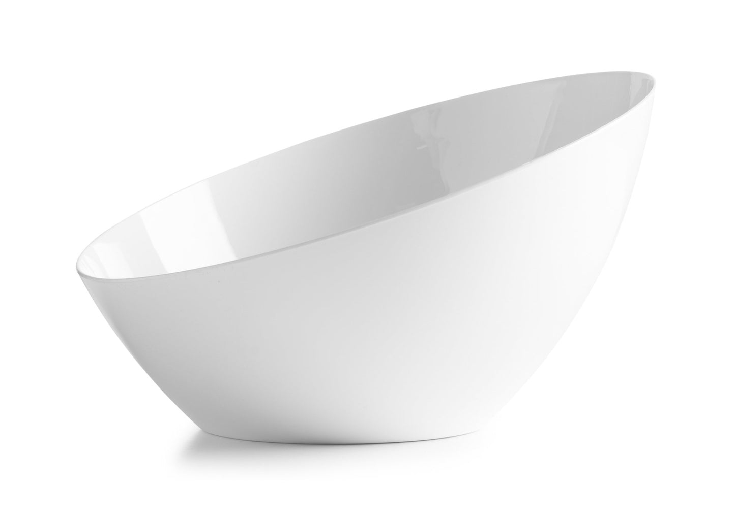 White Angled Plastic Serving Bowls - 5 Pack Serving Bowl Pro Linens