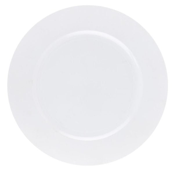 White Chargers 13″ Round Plastic Charger Plate - 4 Pack - Pro Linens