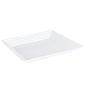 White Leveled Square Plastic Serving Tray - 2 Count - Pro Linens