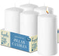 White Pillar Candles Unscented Dripless Clean Burning Smokeless Dinner Candle 2" x 4" 4 Pack - Pro Linens