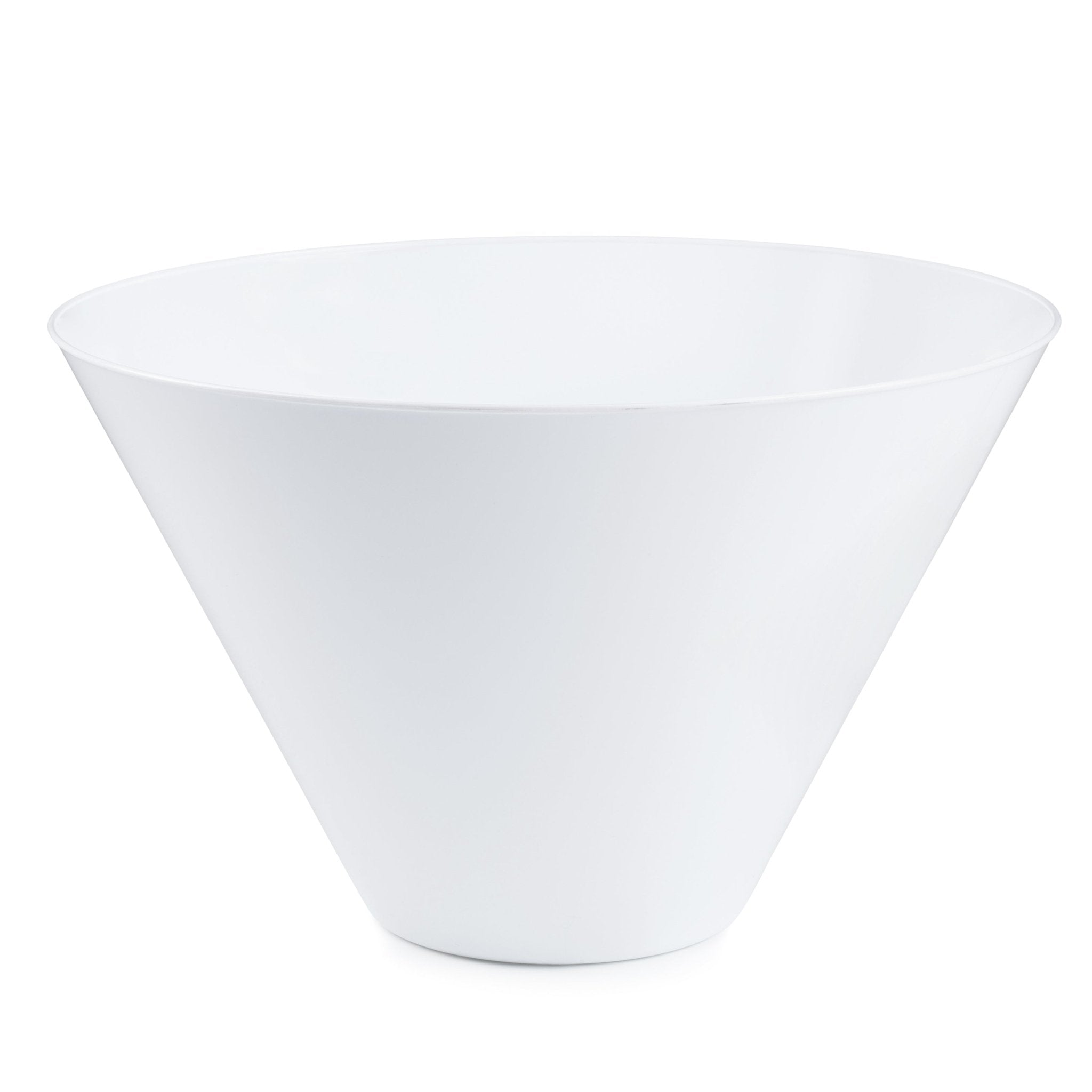 White Plastic Cone Shaped Salad Bowl - 5 Pack - Pro Linens