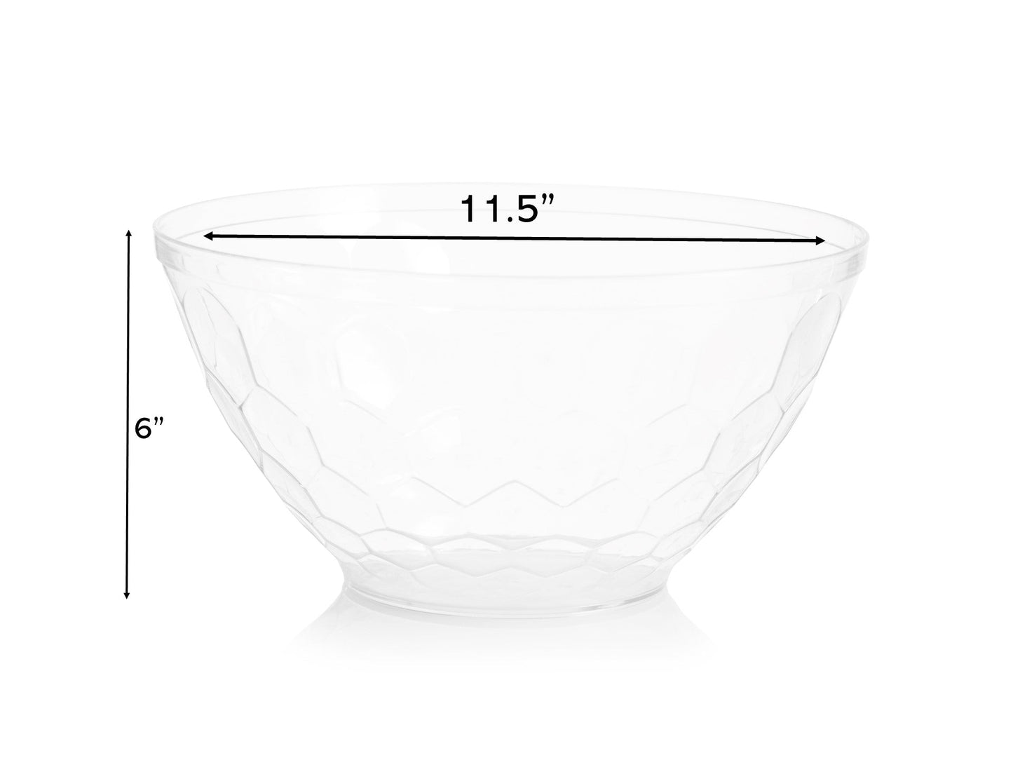 White Plastic Embossed Salad Bowl 1 Pack Serving Bowl Pro Linens