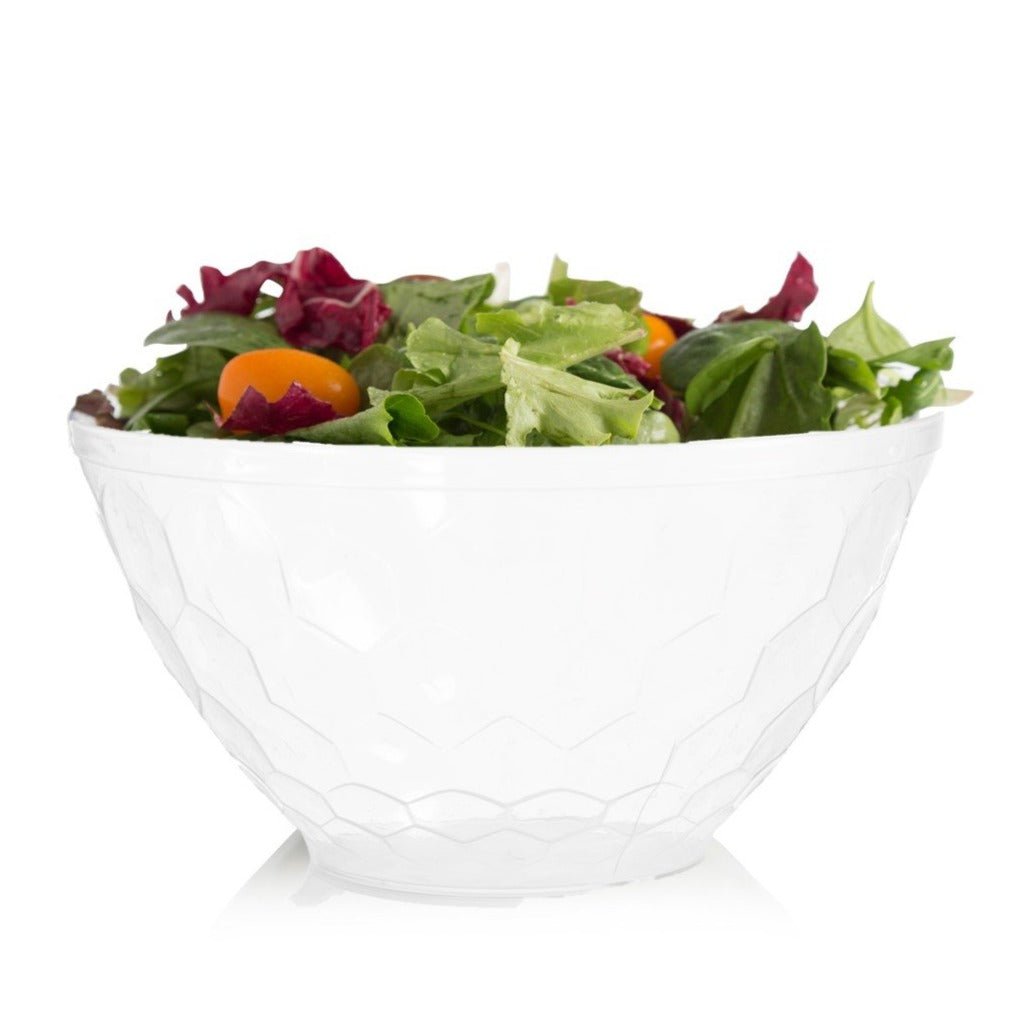 White Plastic Embossed Salad Bowl 1 Pack Serving Bowl Pro Linens