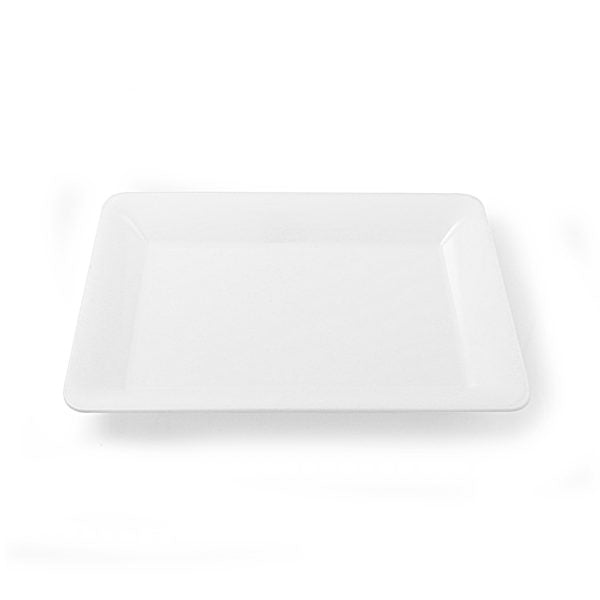 White Plastic Rectangular Serving Tray - 2 Count - Pro Linens