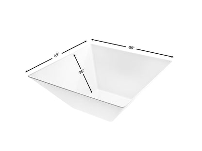 White Plastic Square Salad Bowl - 3 Pack - Pro Linens