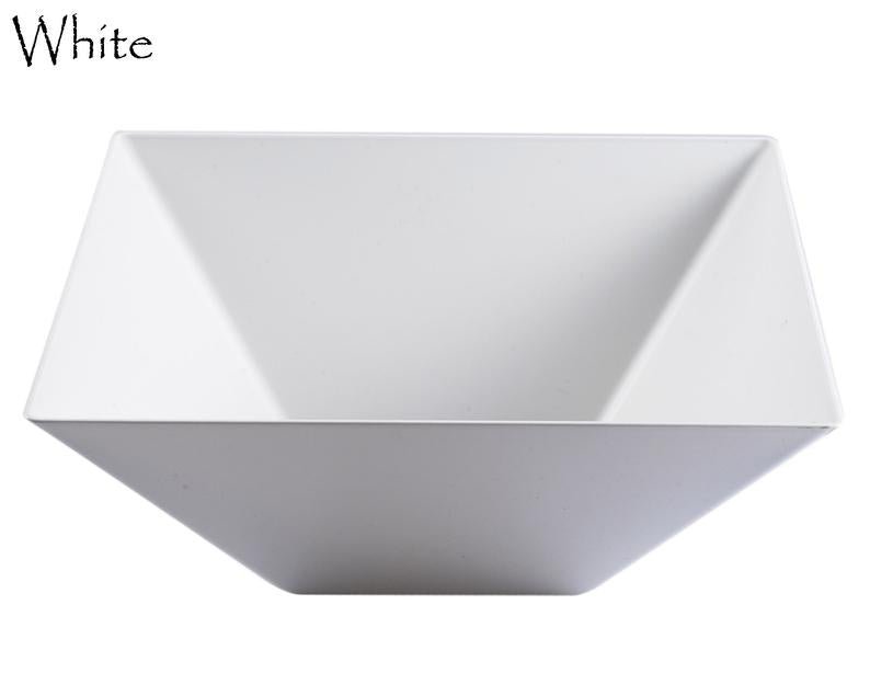 White Plastic Square Salad Bowl - 3 Pack - Pro Linens