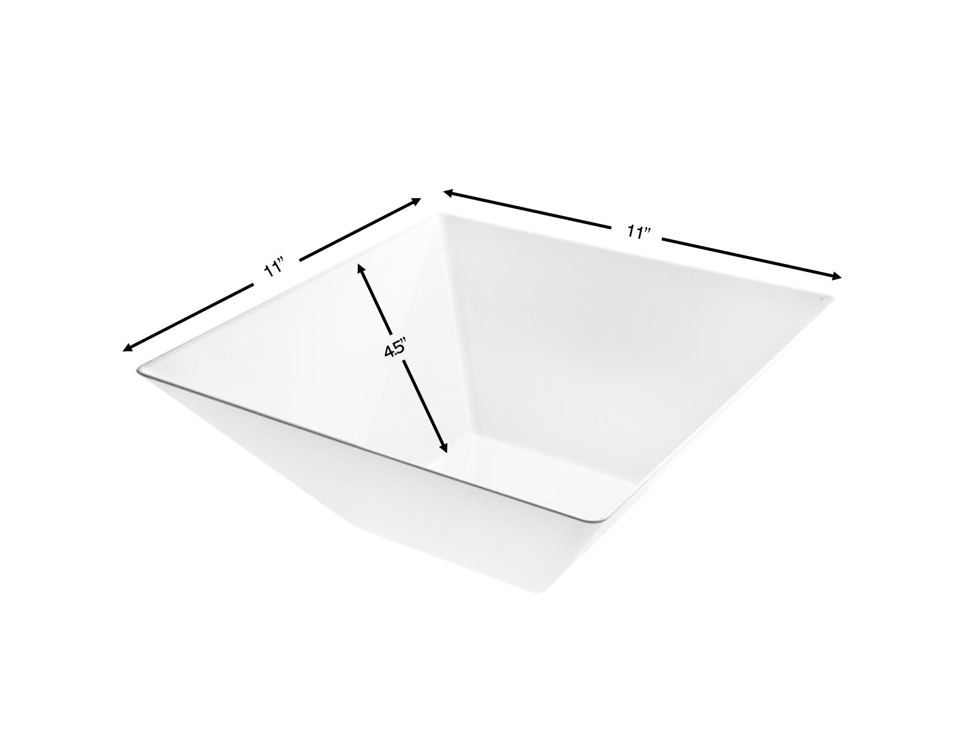 White Plastic Square Salad Bowl - 3 Pack - Pro Linens