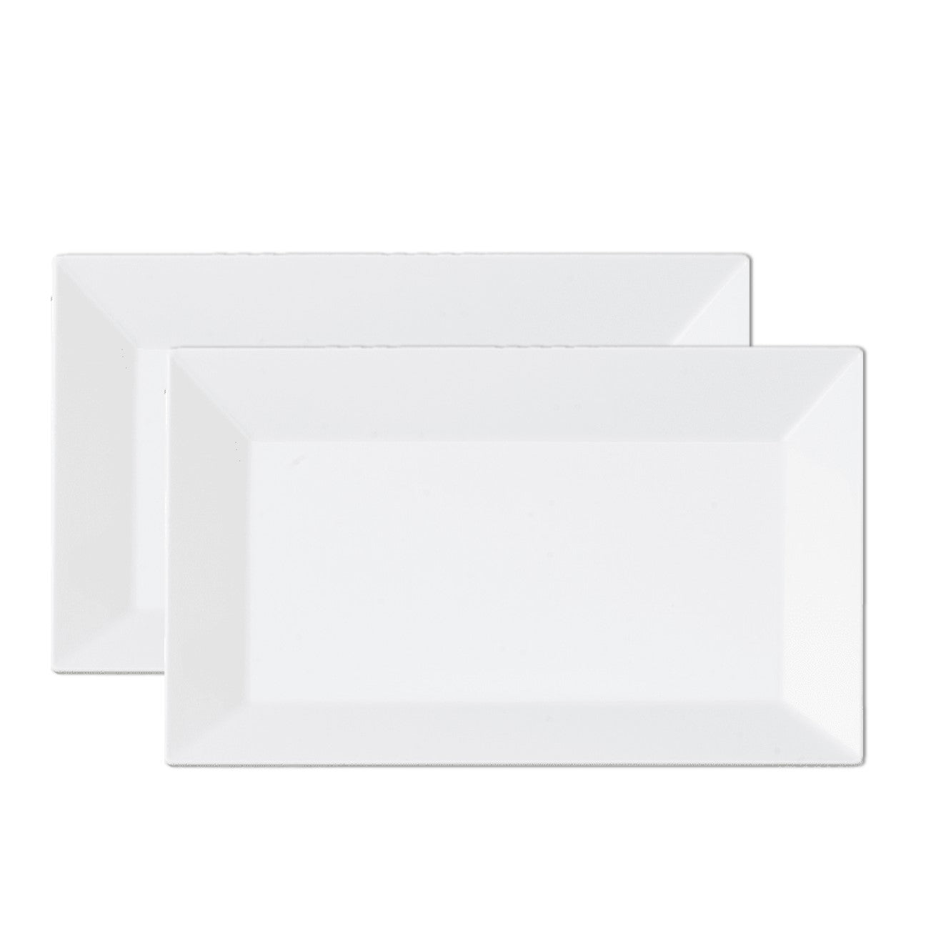 White Rectangle Plastic Dinner Plate 10 Pack - Splendid - Pro Linens