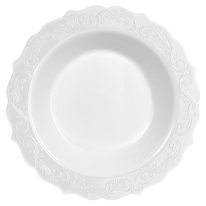 White Round Plastic Dinner Plates - Elegant - Pro Linens