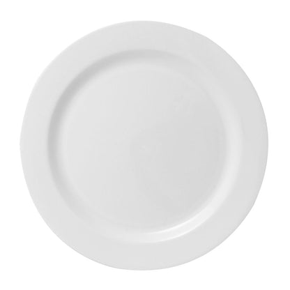 White Round Plastic Plates 20 Pack - Mod - Pro Linens