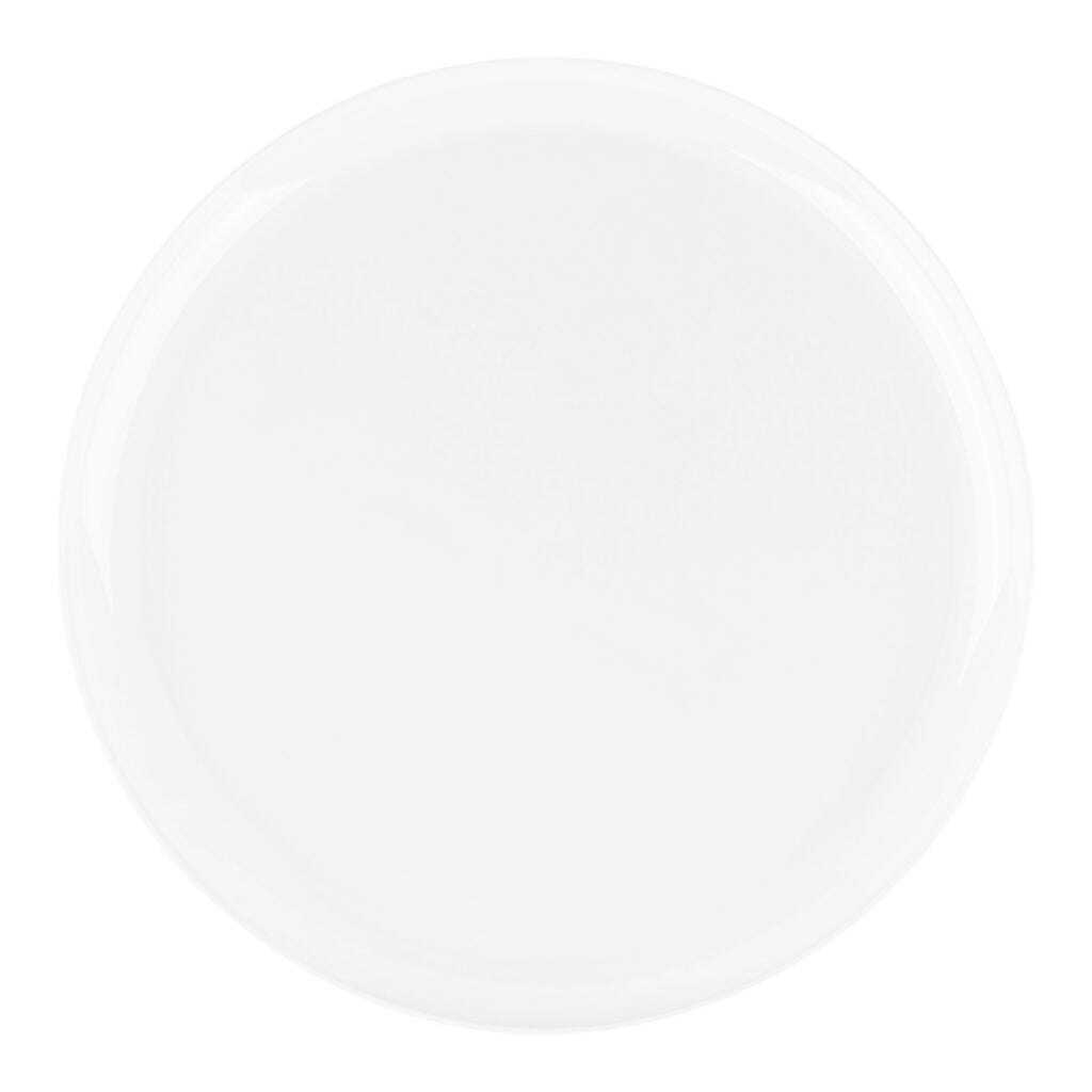 White Round Plastic Plates - Edge - Pro Linens