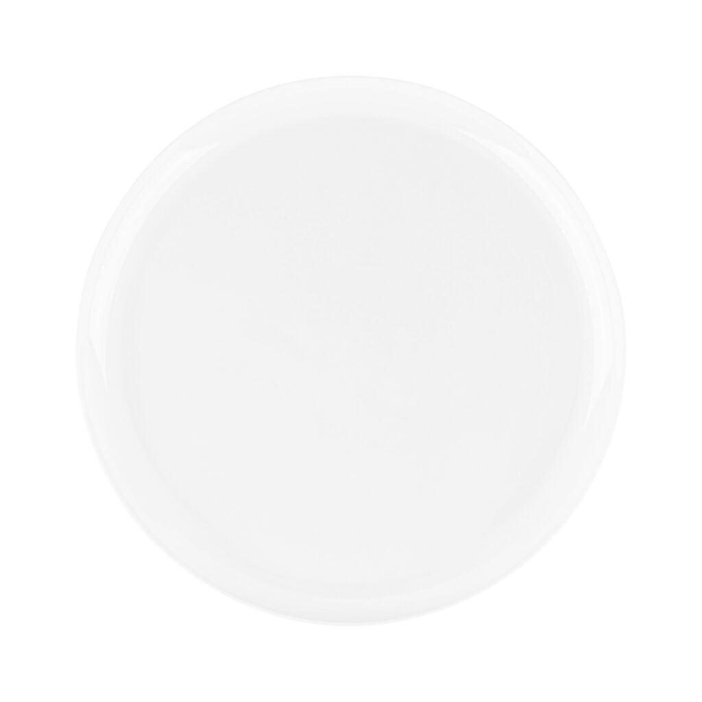 White Round Plastic Plates - Edge - Pro Linens