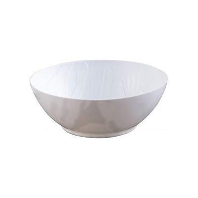 White Round Plastic Plates - Mahogany - Pro Linens