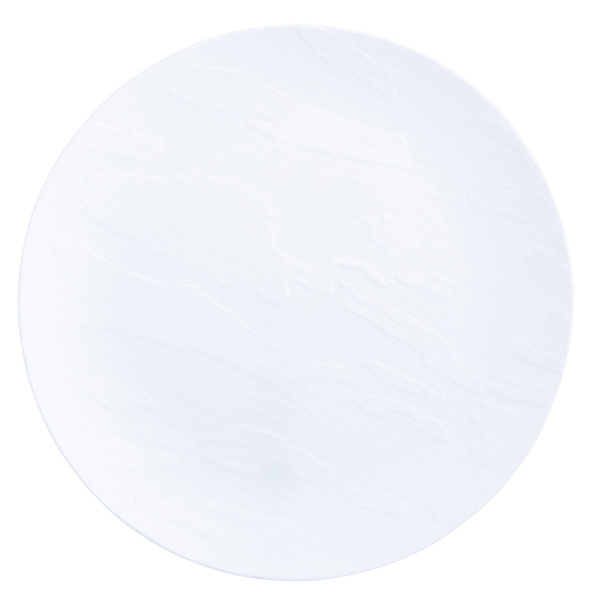 White Round Plastic Plates - Mahogany - Pro Linens