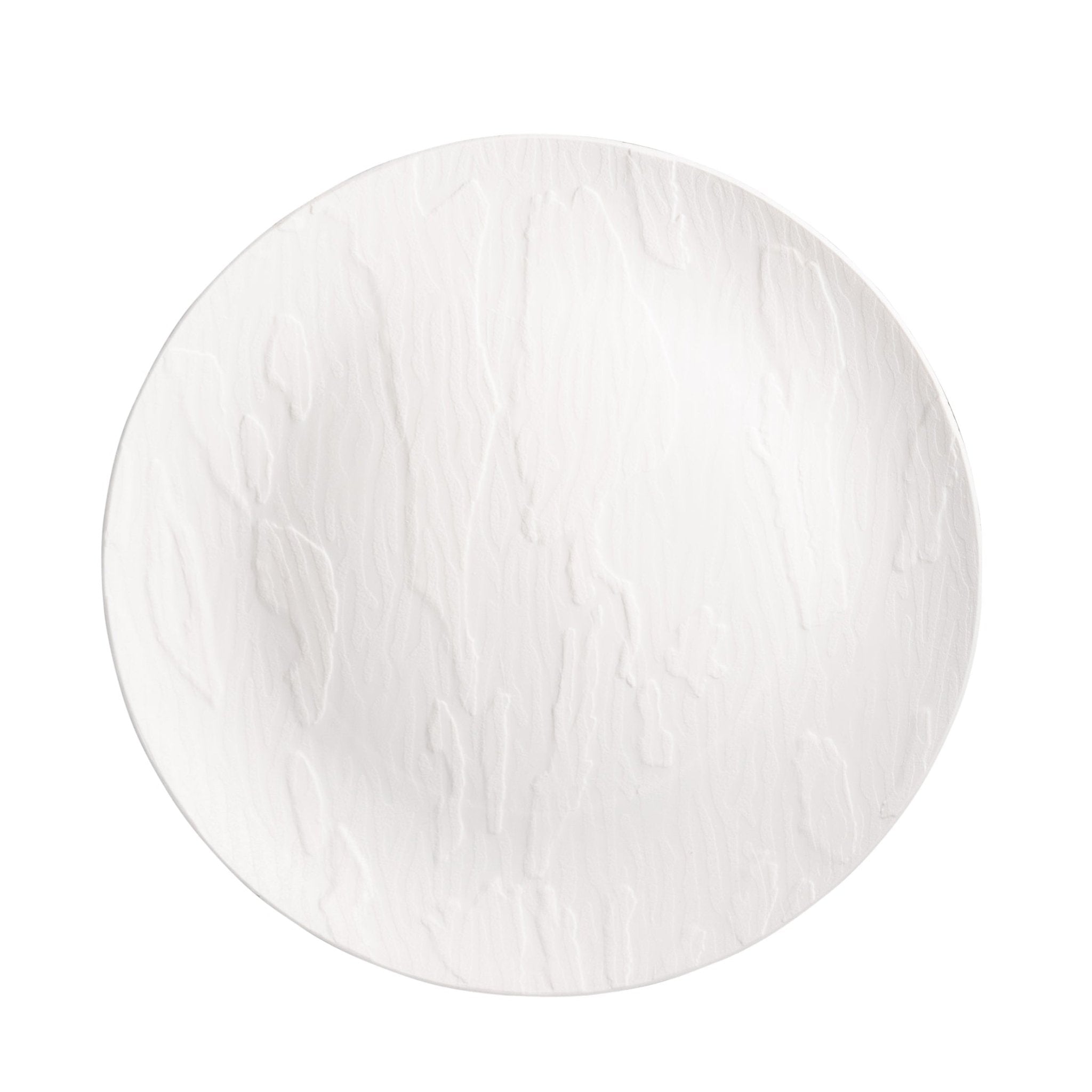 White Round Plastic Plates - Mahogany - Pro Linens