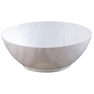 White Round Plastic Plates - Mahogany - Pro Linens