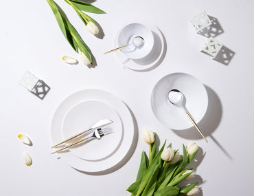 White Round Plastic Plates - Organic - Pro Linens