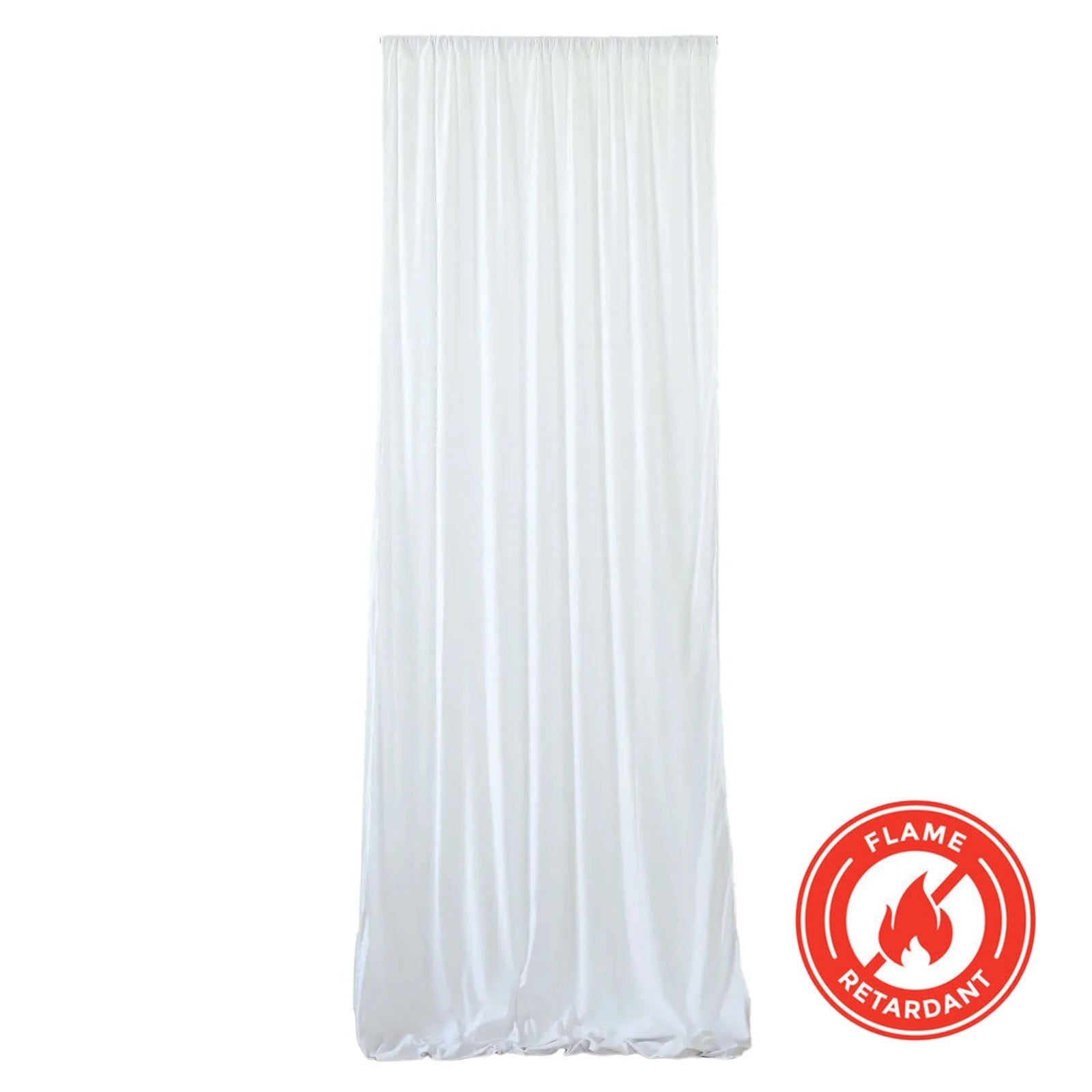 White Scuba Polyester Ceiling Drape Backdrop Curtain Panel, Commercial Grade Fire Retardant Wrinkle Free Draping Fabric With Rod Pockets - 5ftx20ft Pro Linens