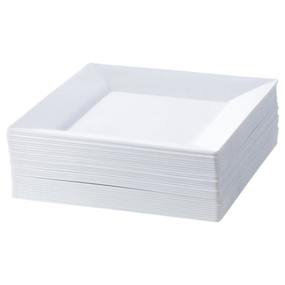 White Square Plastic Plates 10 Pack - Carre - Pro Linens