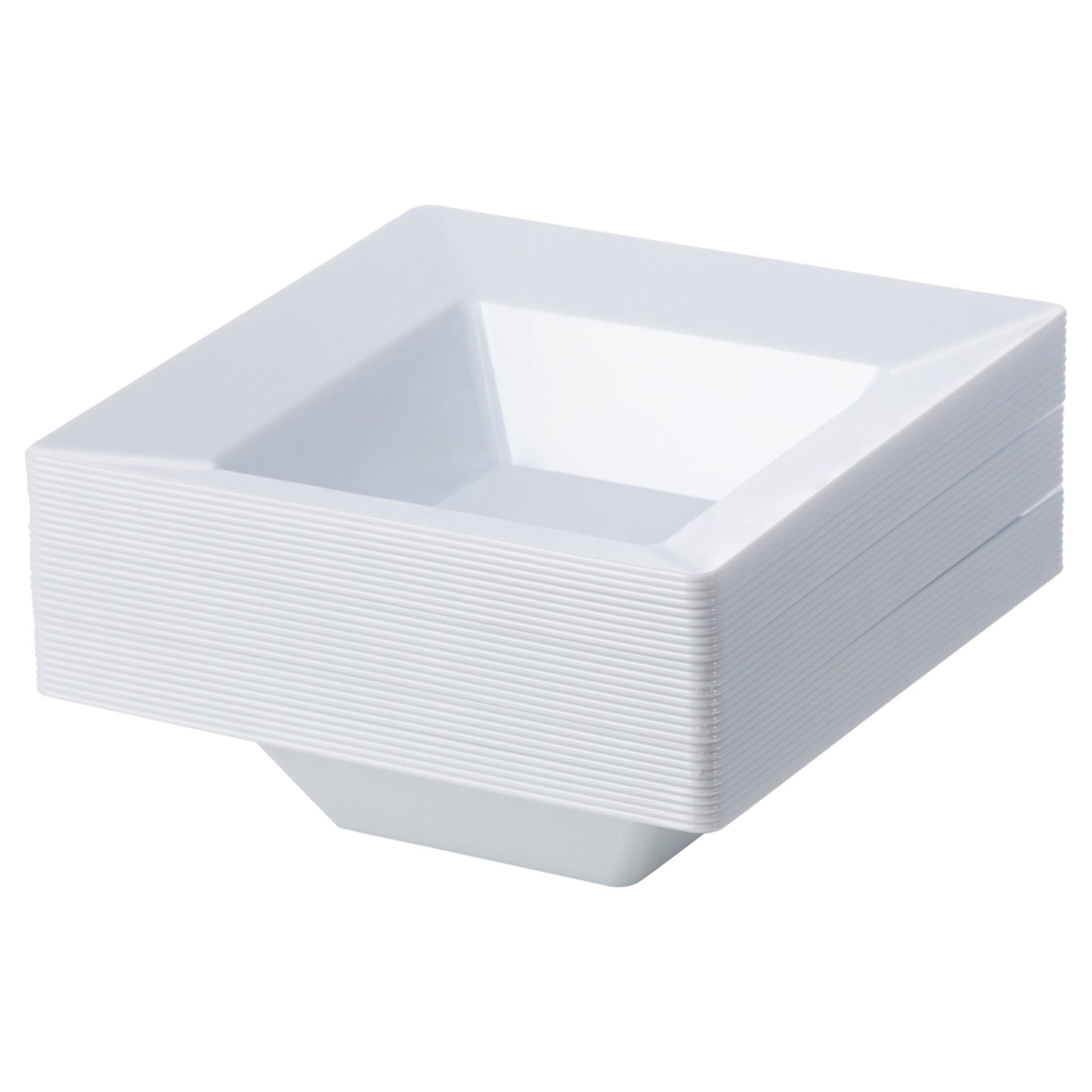 White Square Plastic Plates 10 Pack - Carre - Pro Linens