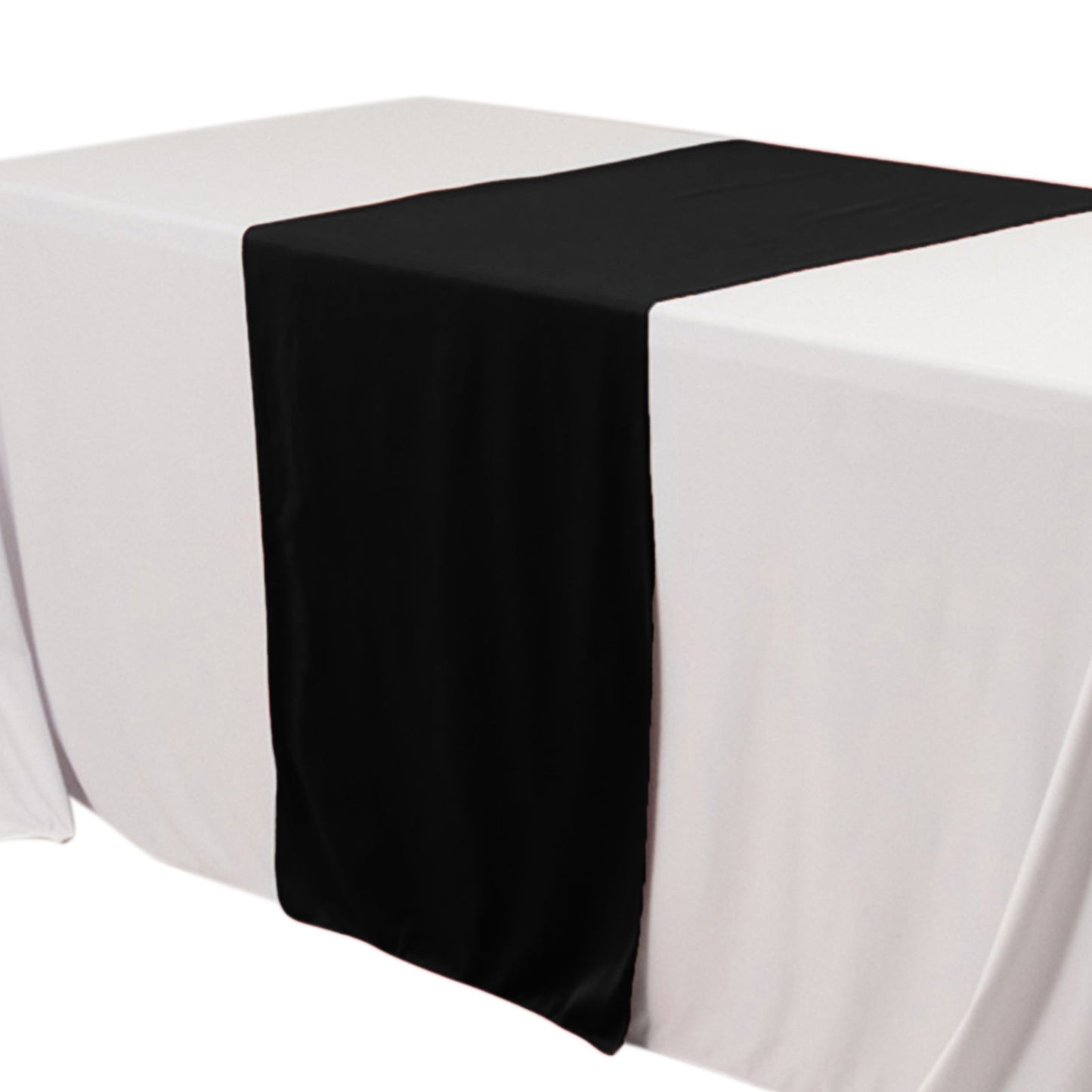 Wide Polyester 24"x72" Table Runner Black - Durable Trade Show Table Linen Pro Linens