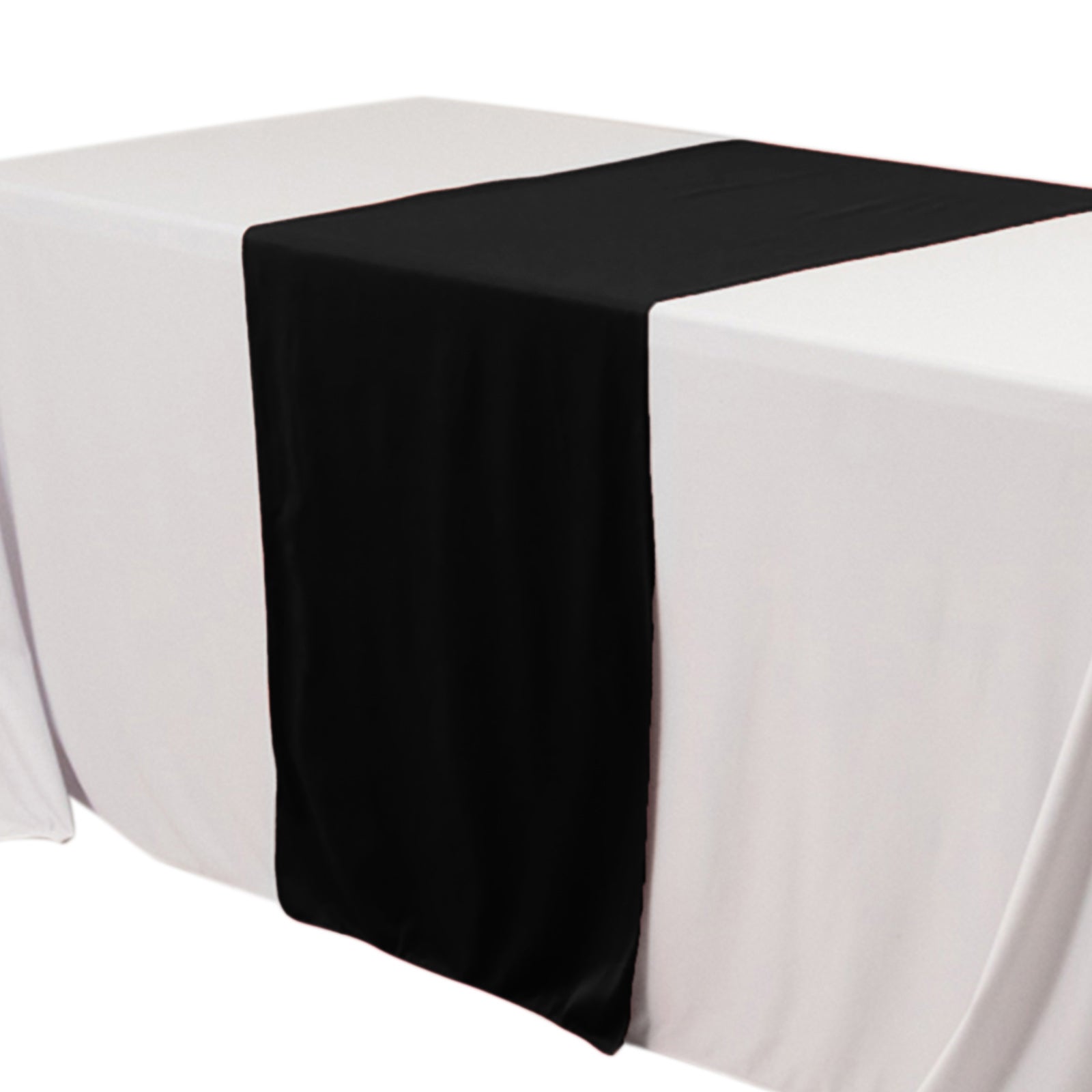 Wide Polyester 24"x72" Table Runner Black - Durable Trade Show Table Linen - Pro Linens