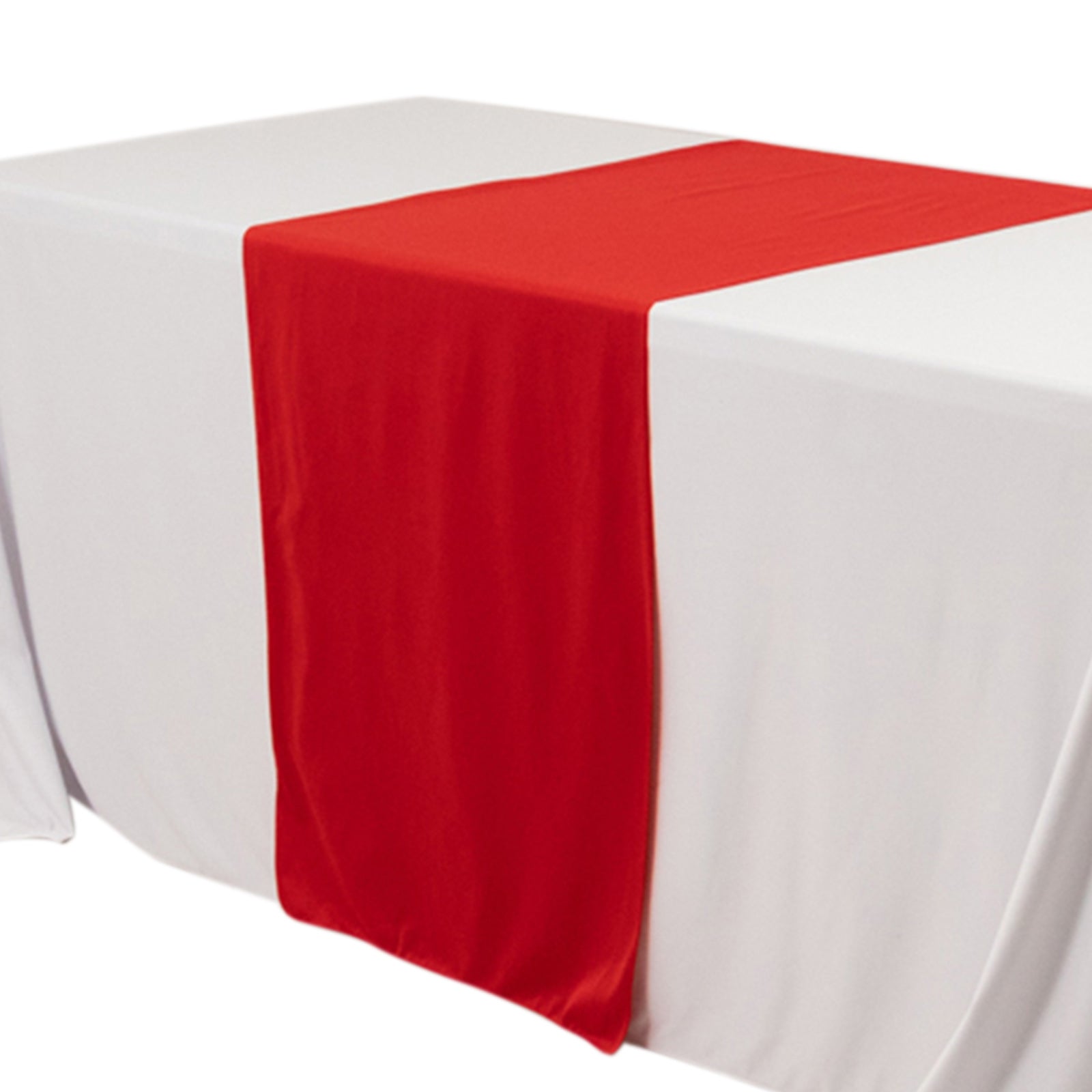 Wide Polyester 24"x72" Table Runner Red - Durable Trade Show Table Linen - Pro Linens