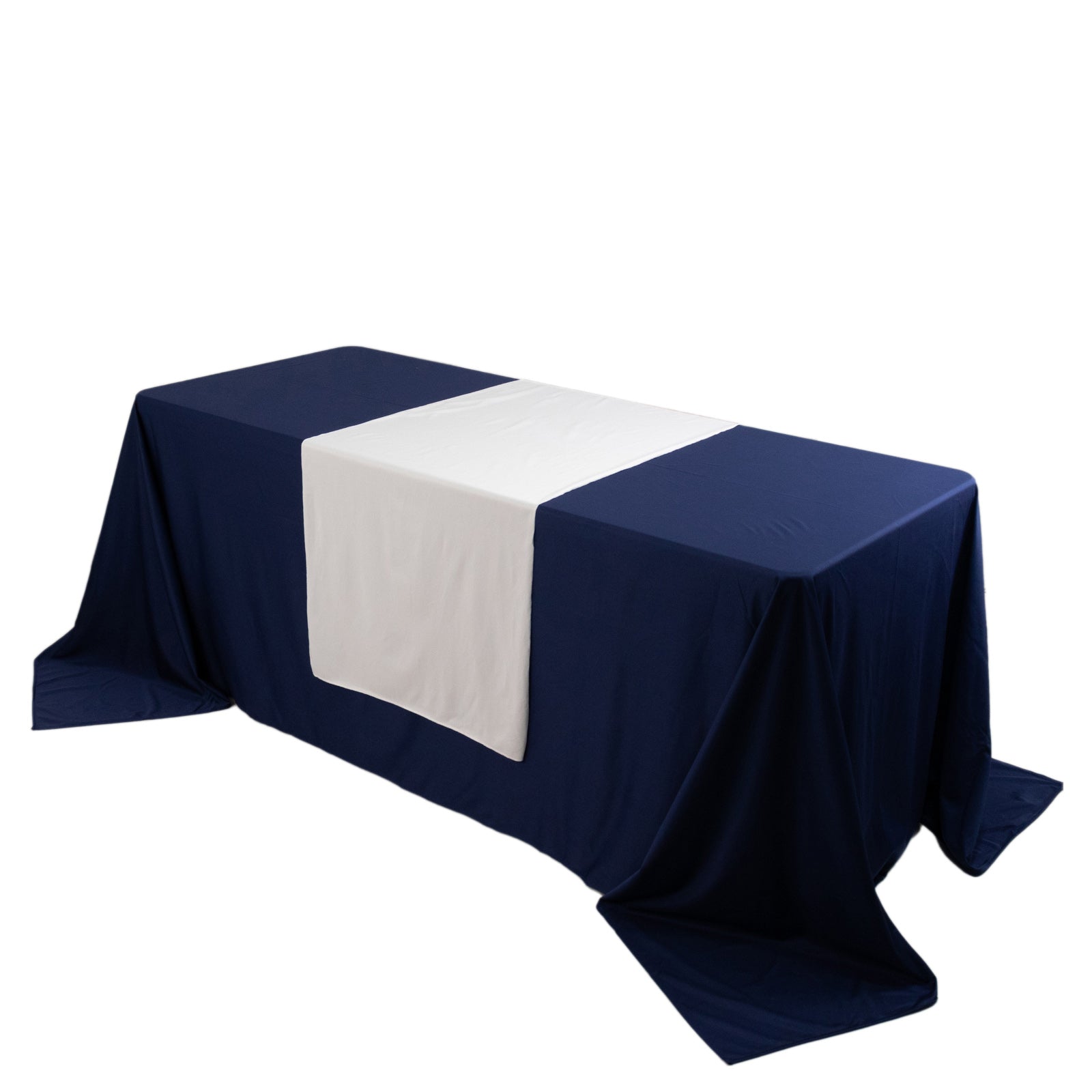 Wide Polyester 24"x72" Table Runner White - Durable Trade Show Table Linen - Pro Linens