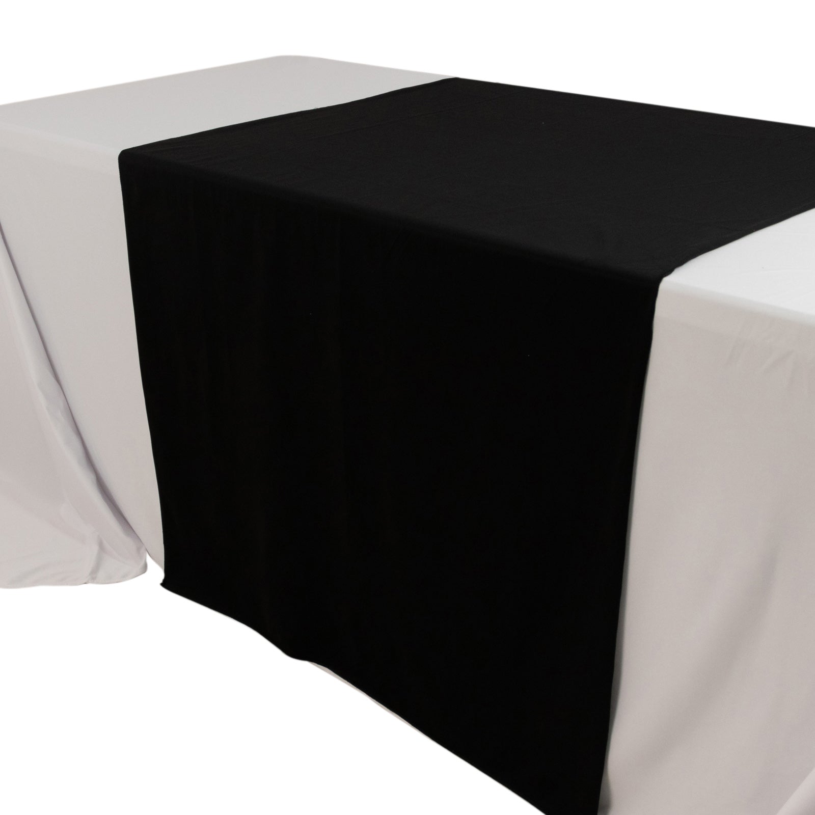 Wide Polyester 36"x72" Table Runner Black - Durable Trade Show Table Linen Pro Linens