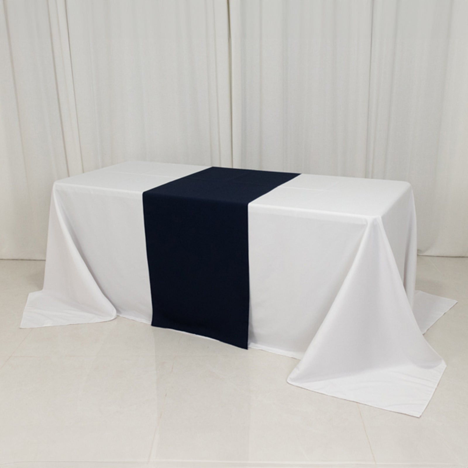 Wide Premium Polyester 24"x72" Table Runner Navy Blue - Sublimation Printable Banner - Pro Linens