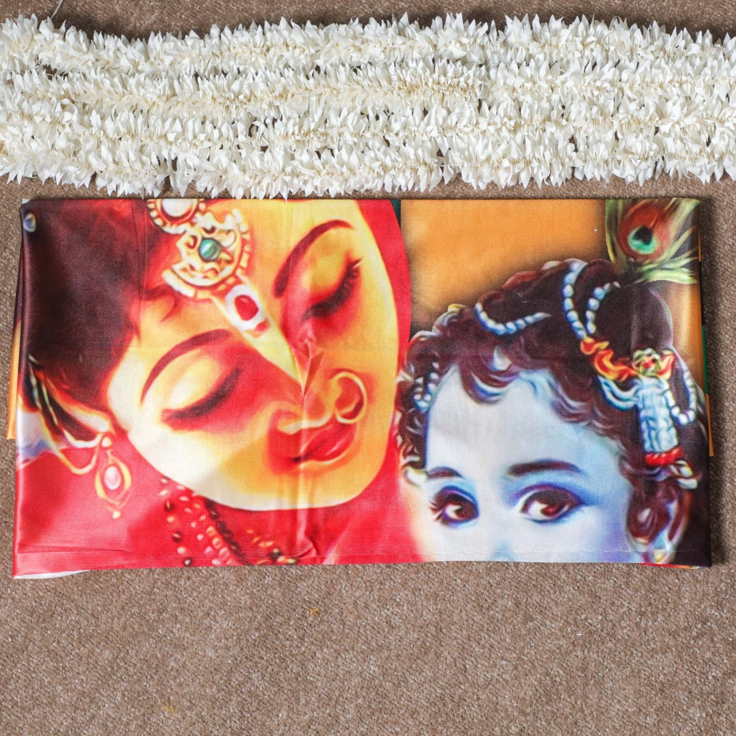 Yashoda & Krishna Backdrop Cloth Fabric PRO Indian