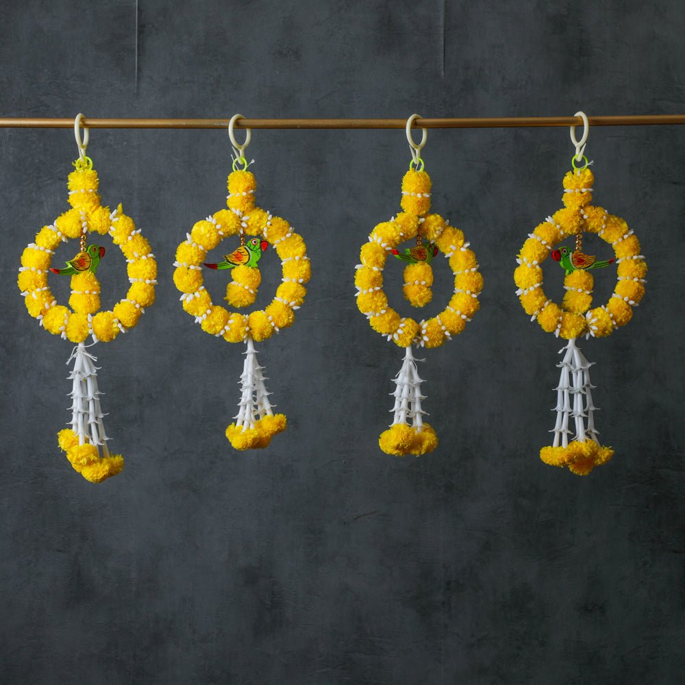 Yellow Parrot Hanging Decor Ring Plastic PRO Indian